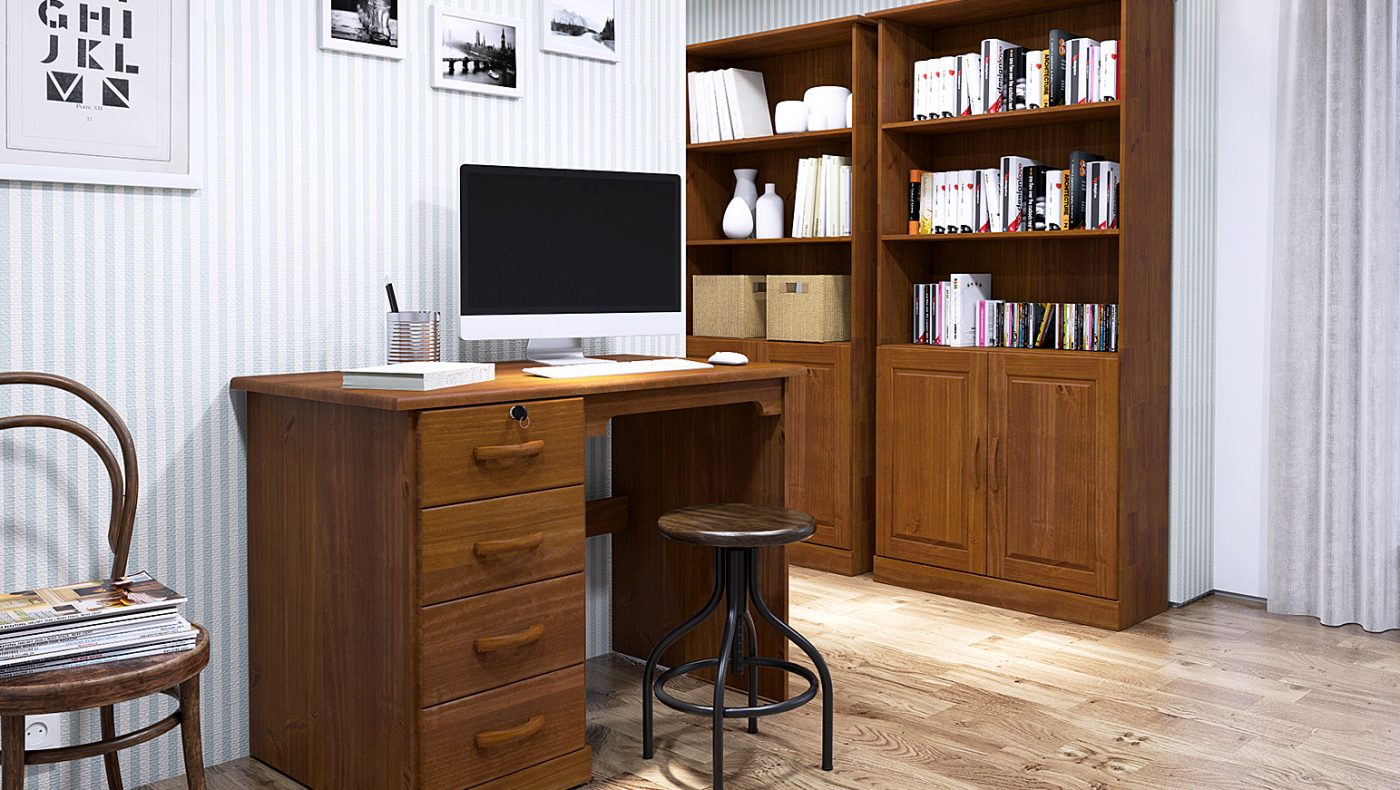 Escrivaninha da nova linha Office da Finestra móveis em imagem produzida pelo Studio 25