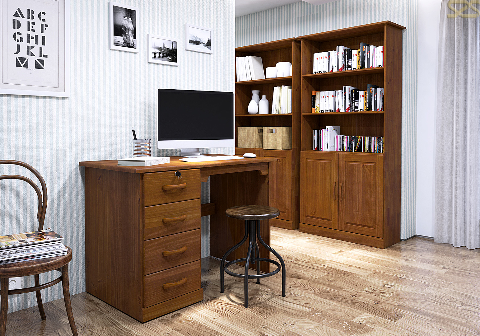 Escrivaninha da nova linha Office da Finestra móveis em imagem produzida pelo Studio 25