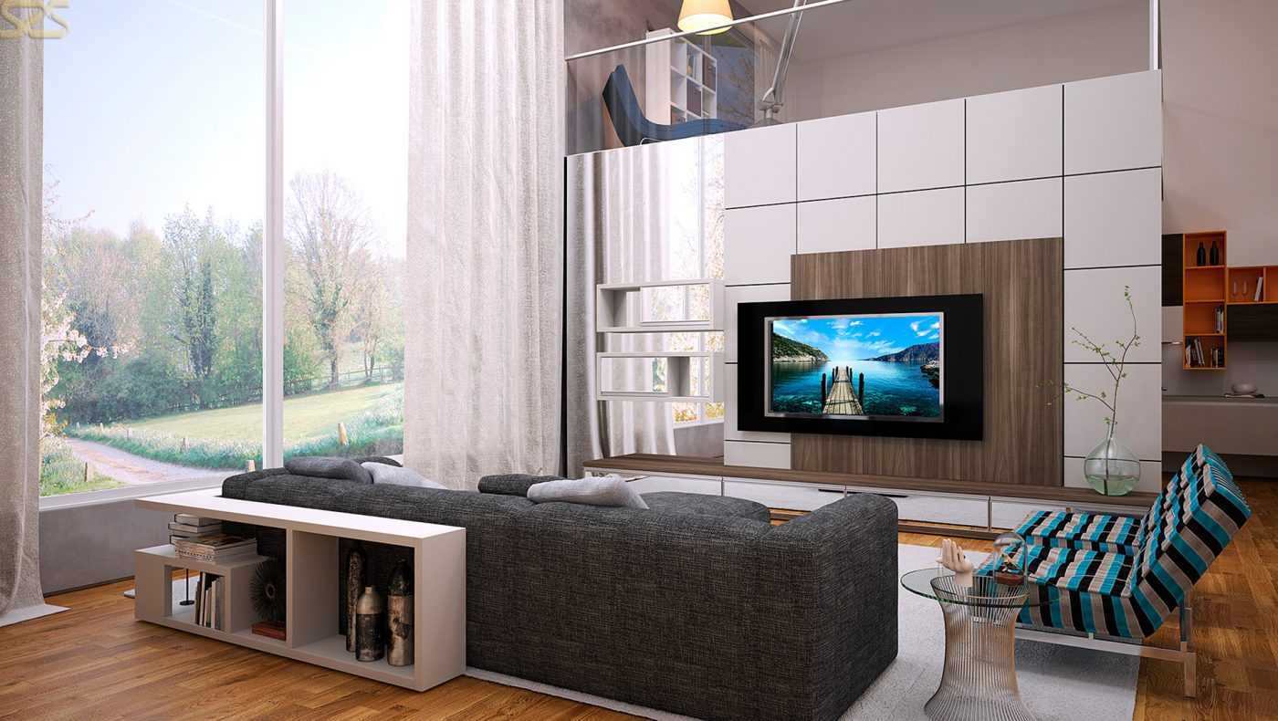 Home e complementos para sala em alto estilo da Nova Soluções em imagem 3D produzida pelo Studio 25