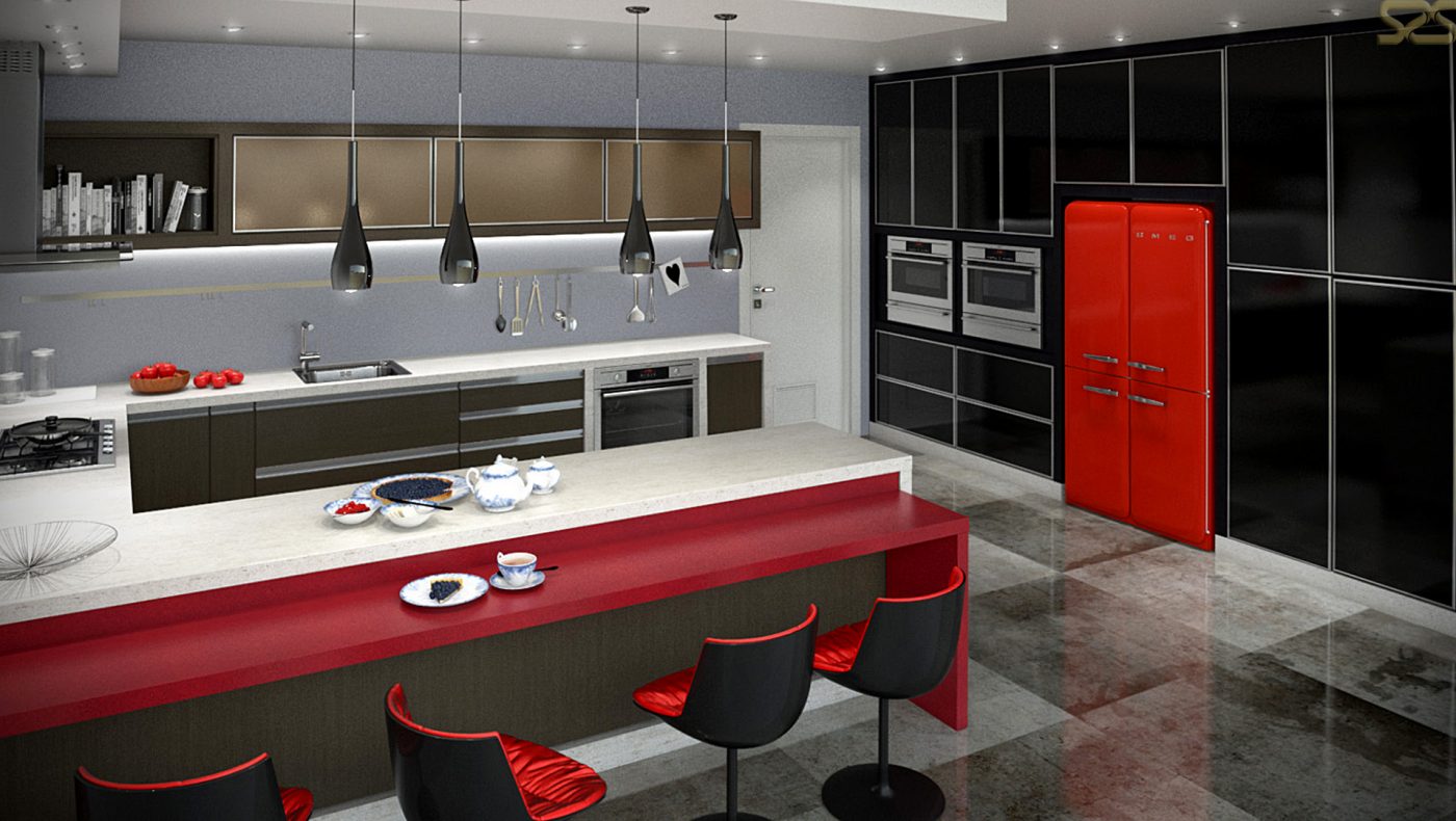 Cozinha Moderna Planejada da KNR Móveis em imagem produzida pelo Studio 25