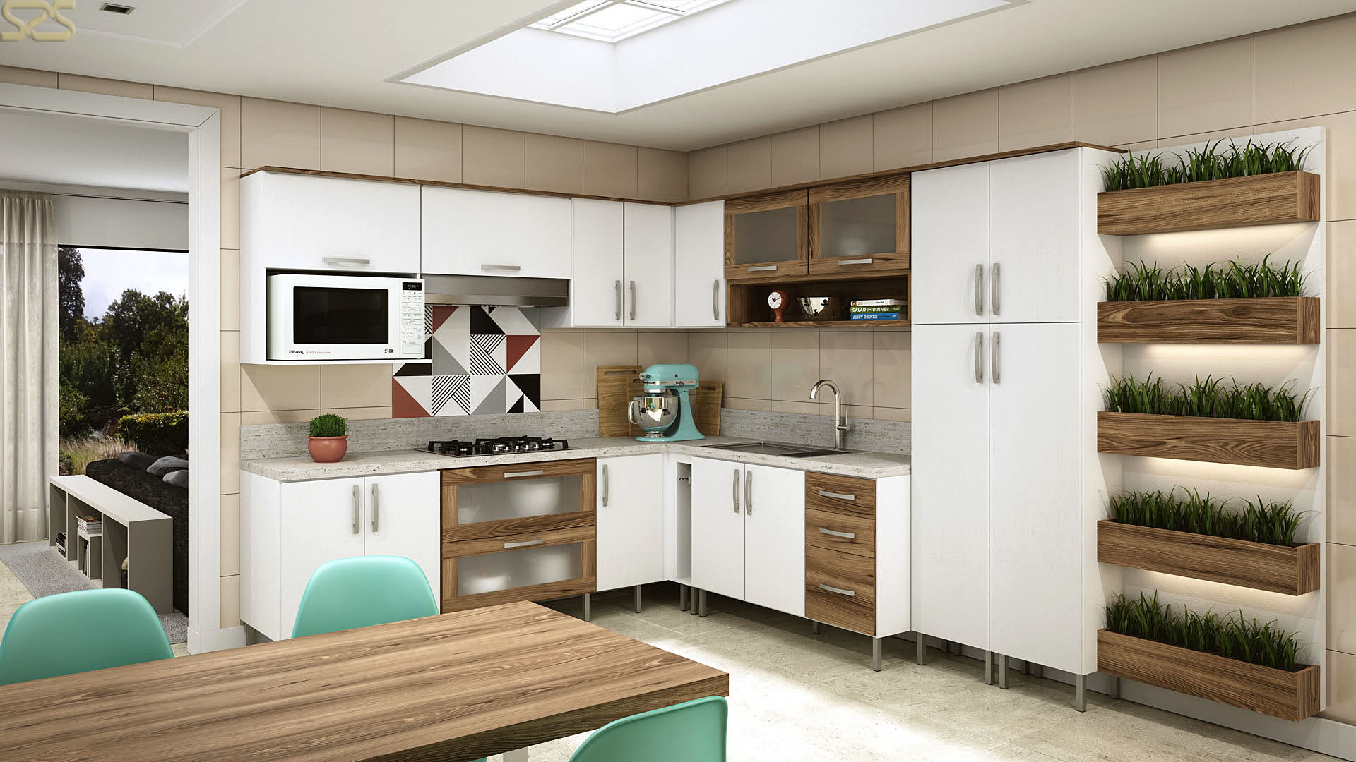 Cozinha Compacta Moderna da Celmobile em imagem publicitária produzida pelo Studio 25