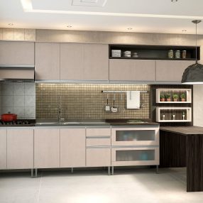 Cozinha compacta da Celmobile em imagem publicitária produzida pelo Studio 25