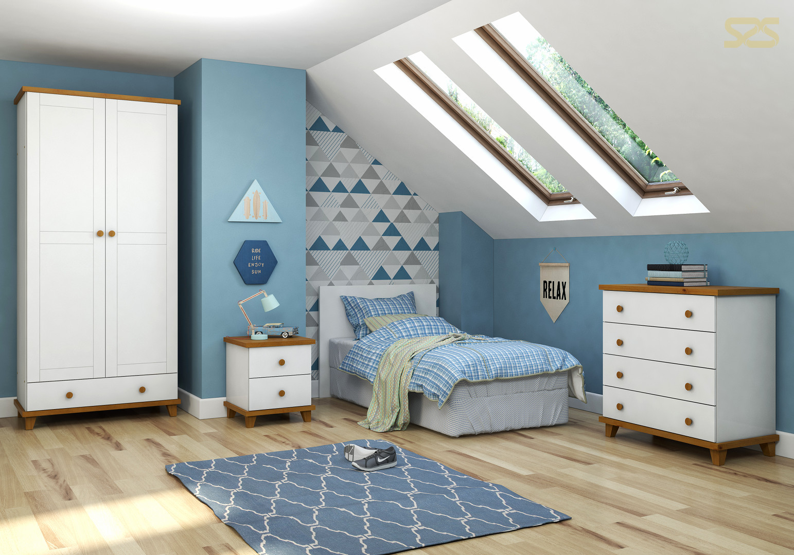 Dormitório-infantil-Hug-da-Serpil-em-imagem-produzida-pelo-Studio-25-em-render-3d.