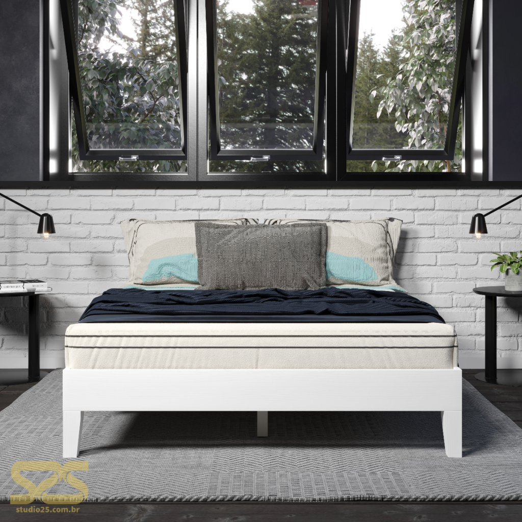 Veja só o ambiente em render 3d que nós do S25 produzimos para o fabricante desta cama vendida no mercado externo.