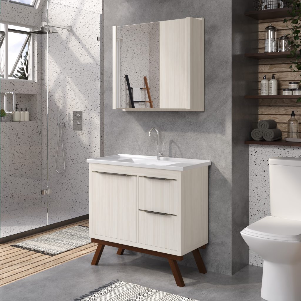 Oi. Hoje trazemos uma imagem produzida em render 3D. Ambiente projetado para apresentar este estiloso móvel para banheiro. Quer saber mais sobre nosso trabalho? Acesse www.studio25.com.br