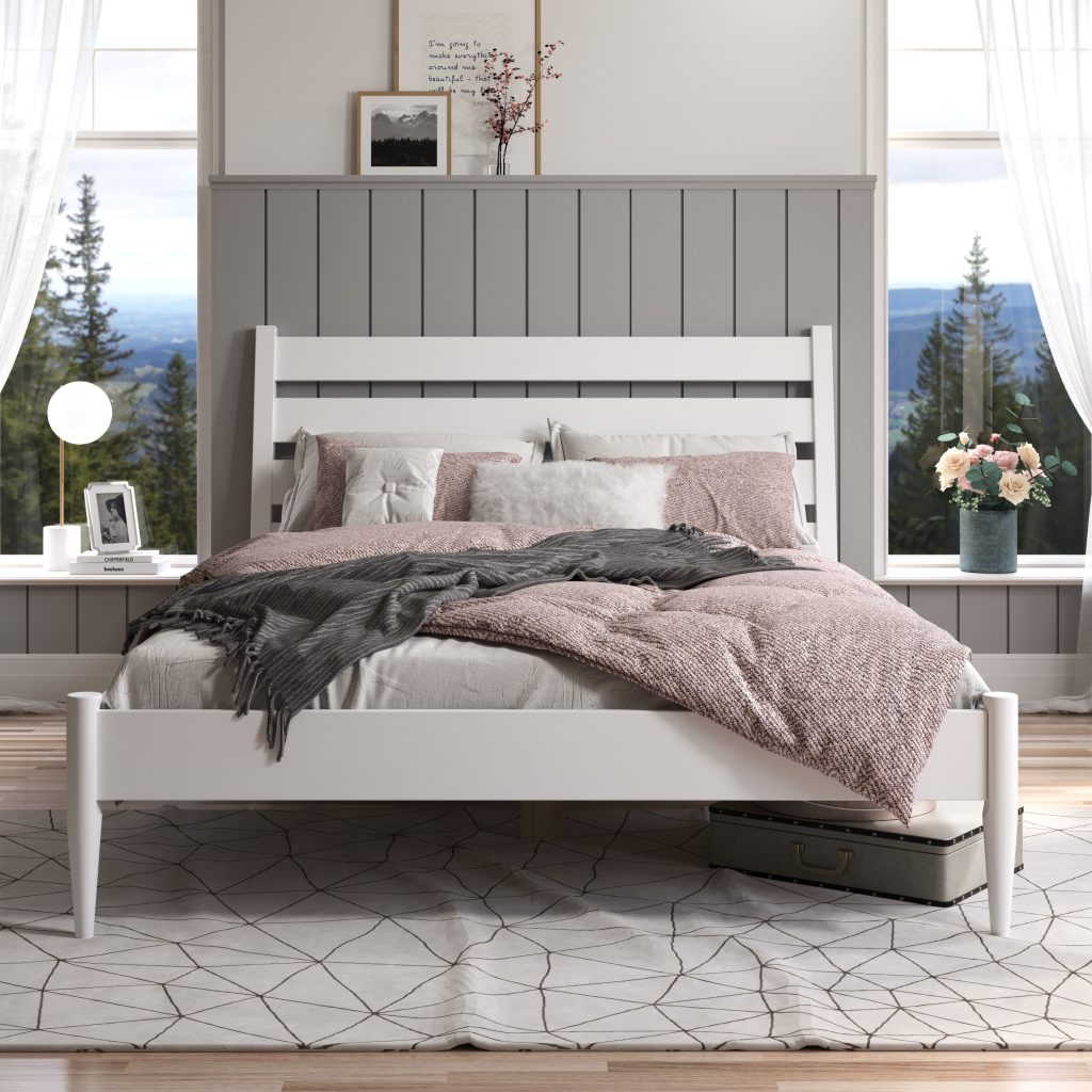 Ambiente de dormitório produzido em render 3d para o fabricante deste móveis